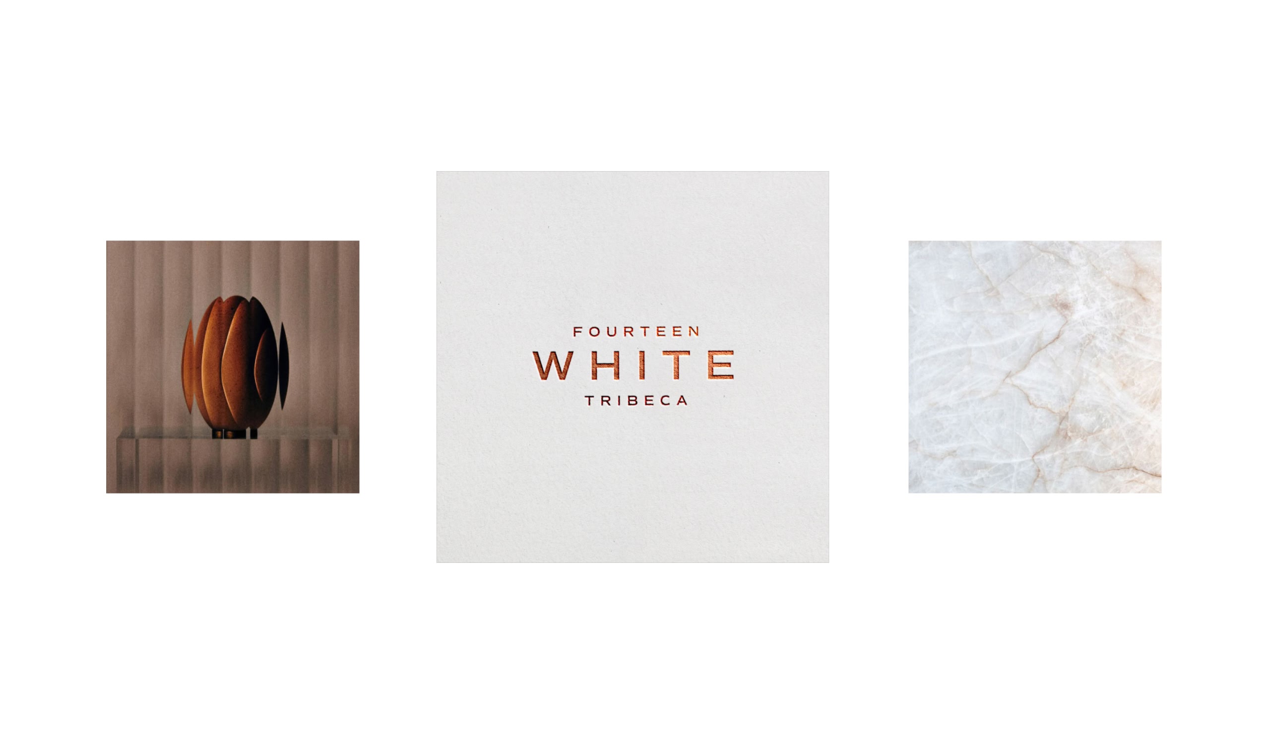 Fourteen White Tribeca – Luxury marble stone texture used in brand identity material palette