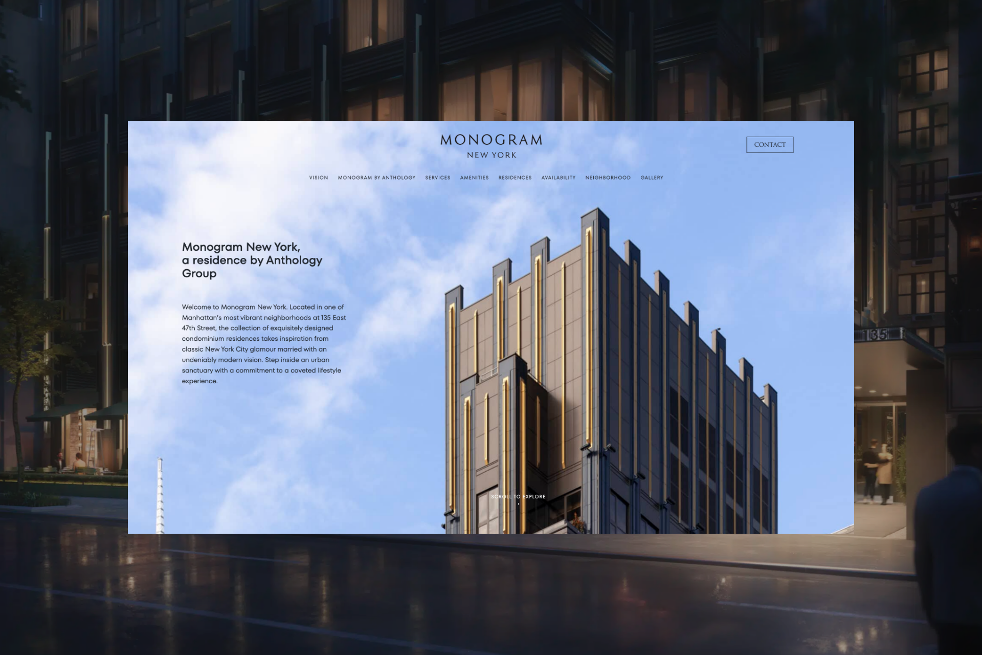 Monogram New York – Luxury Residential Website and Digital Ads Design by Pedja Zdravkovic